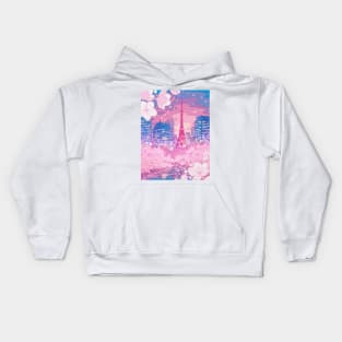 The evening Tokyo lake view Kids Hoodie